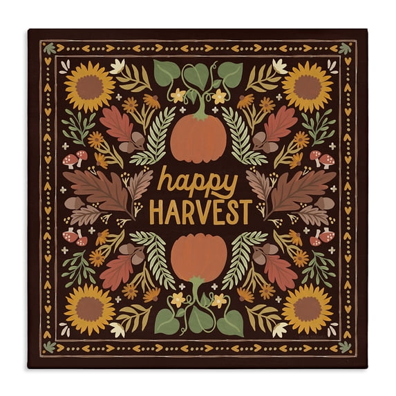 Stupell Industries French Country Happy Harvest on Brown Canvas Art, 36 x 36, by Laura Marshall