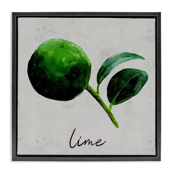 Stupell Industries French Country Kitchen Lime with Leaf Black Floating Frame Canvas Art, 18 x 18, by Regina Moore