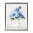 thumbnail image 1 of Stupell Industries French Country Plaid Blue Flowers Gray Floating Frame Canvas Art, 17 x 21, by Sally Swatland, 1 of 8