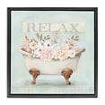thumbnail image 1 of Stupell Industries French Country Relax Floral Tub Black Floating Frame Canvas Art, 18 x 18, by Mollie B., 1 of 8
