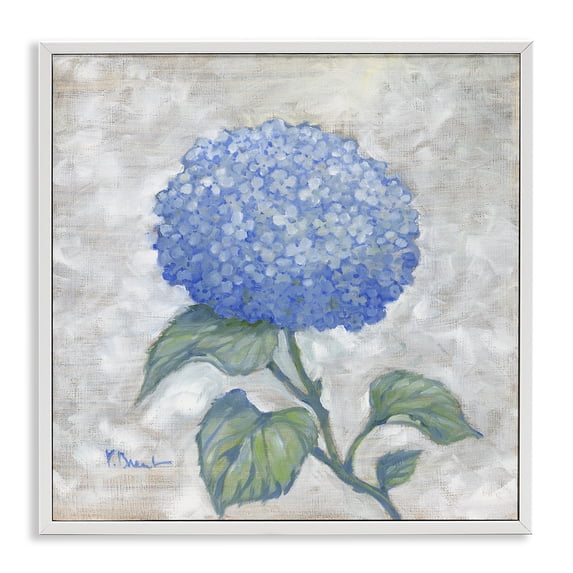 Stupell Industries French Country Round Blue Country Hydrangea White Framed Giclee Art, 17 x 17, by Paul Brent