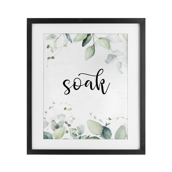 Stupell Industries French Country Soak Leafy Herbs Black Framed Print Under Glass, 13 x 16, by Lettered and Lined