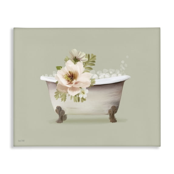 Stupell Industries French Country Soft Blooms Bubble Bath Canvas Art, 20 x 16, by House Fenway