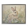 thumbnail image 1 of Stupell Industries French Country Soft Color Rabbit in Meadow Gray Floating Frame Canvas Art, 21 x 17, by Petals Prints Design, 1 of 7