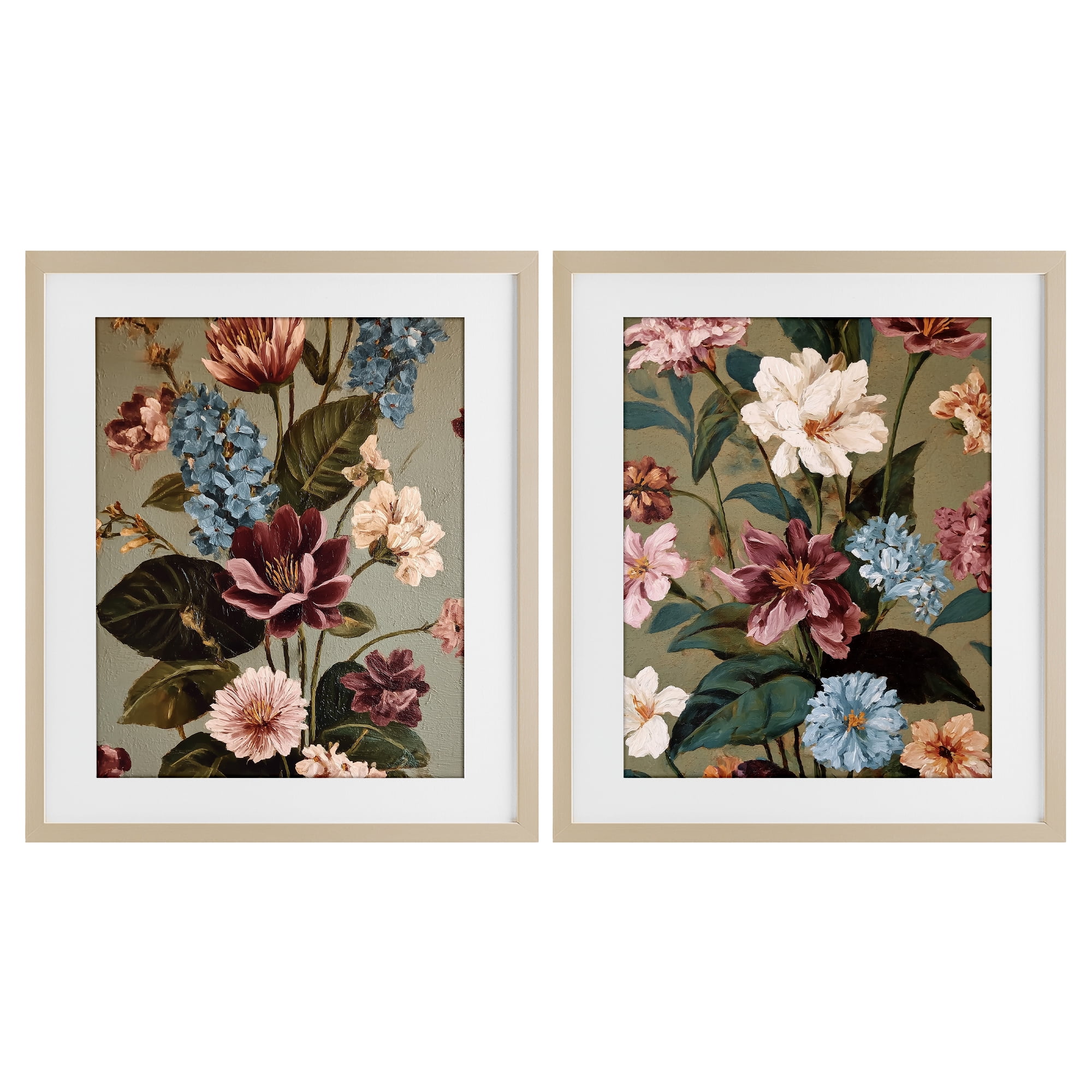 Stupell Industries French Country Vintage Gardening Bouquets Birch 2pc ...