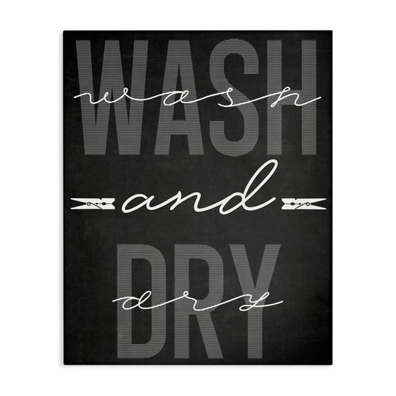 Stupell Industries French Country Wash And Dry Black Minimal Canvas Art, 16 x 20, by Marcus Prime