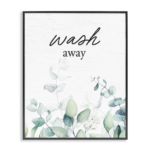 Stupell Industries French Country Wash Away Eucalyptus Black Framed Giclee Art, 16 x 20, by Lettered and Lined