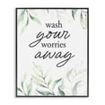 thumbnail image 1 of Stupell Industries French Country Wash Worries Away Leaves Black Framed Giclee Art, 24 x 30, by Lettered and Lined, 1 of 8