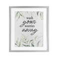 thumbnail image 1 of Stupell Industries French Country Wash Worries Away Leaves Gray Framed Print Under Glass, 13 x 16, by Lettered and Lined, 1 of 8