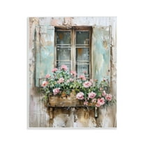 Stupell Industries French Country Window Floral Painting Unframed Art Print Wall Art, 11 x 14