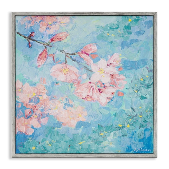 Stupell Industries French Country Yoshino Cherry Blossom Gray Framed Giclee Art, 17 x 17, by Ann Marie Coolick