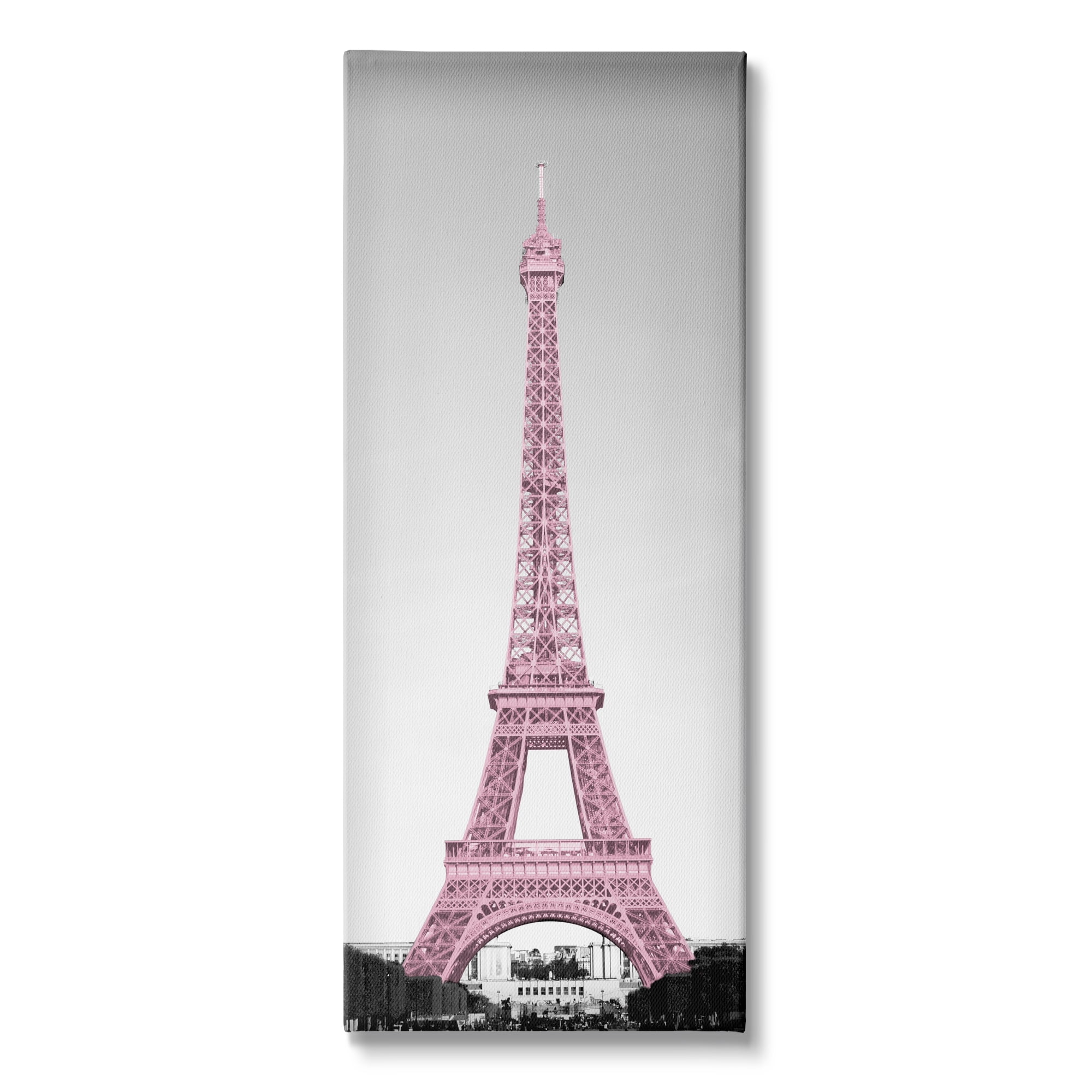 Stupell Industries French Eiffel Tower Landmark Photography Pink Parisian Pop, 20 x 48, Design by Emily Navas