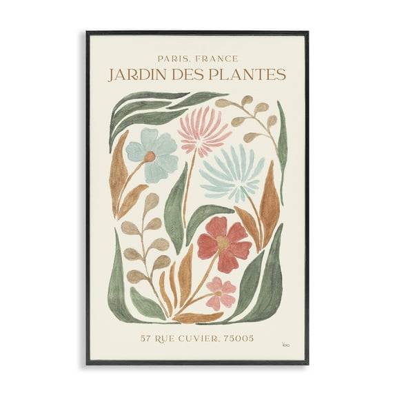 Stupell Industries French Exhibition Florals Botanical & Floral Painting Black Framed Art Print Wall Art, 20 x 30
