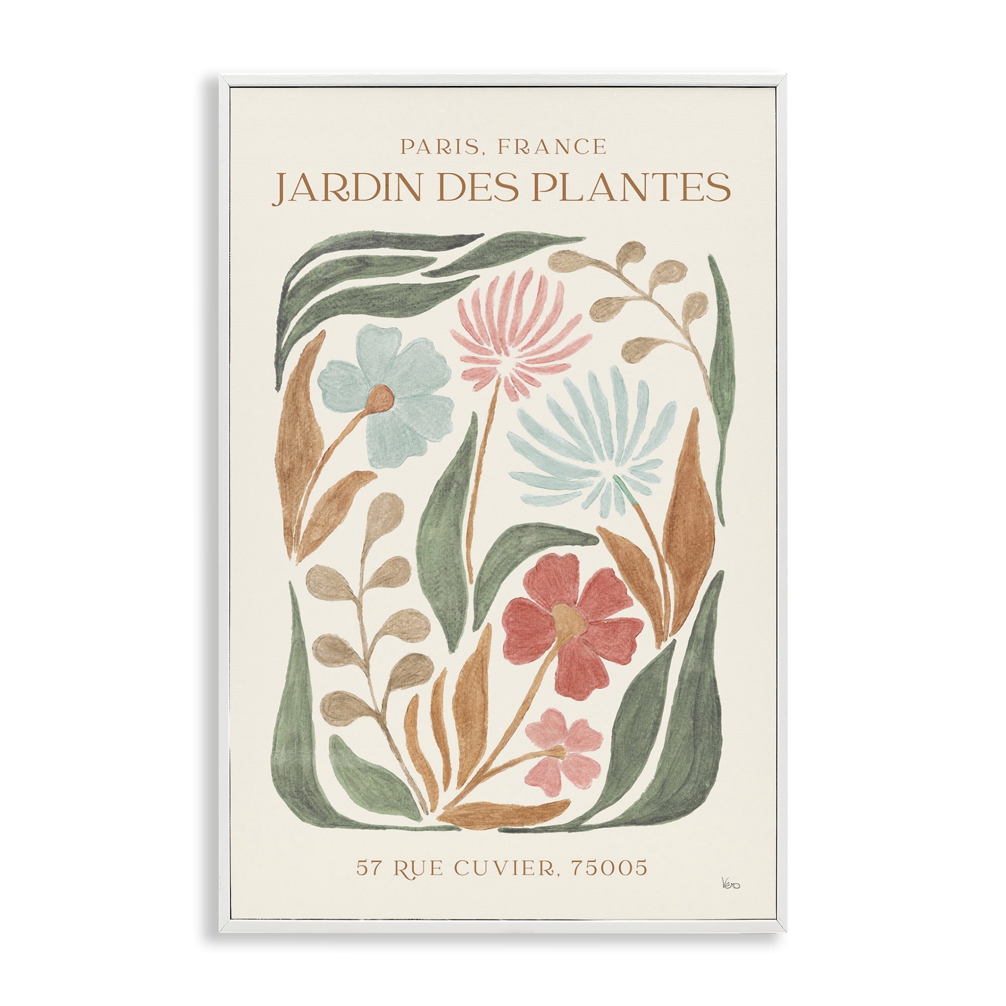 Stupell Industries French Exhibition Florals Botanical & Floral Painting White Framed Art Print Wall Art, 12 x 18