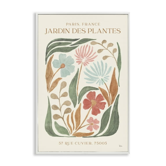 Stupell Industries French Exhibition Florals Botanical & Floral Painting White Framed Art Print Wall Art, 16 x 24