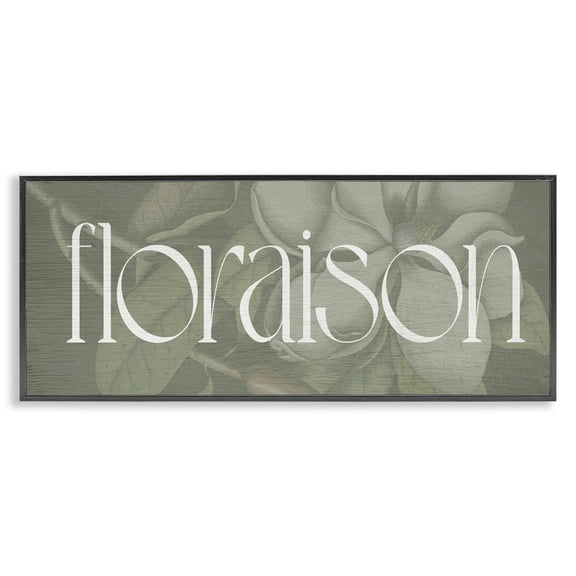 Stupell Industries French Floraison Bloom Black Framed Giclee Art design by Lil' Rue, 10 x 24