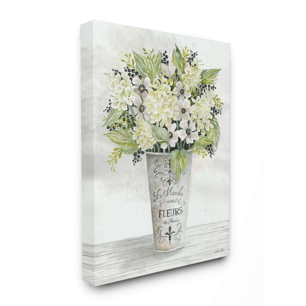 French Floral Greenery Bouquet Canvas Wall Art 16 x 20