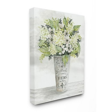 Stupell Industries French Floral Greenery Bouquet Parisian Charm Flowers Canvas Wall Art Design by Cindy Jacobs, 24" x 30"