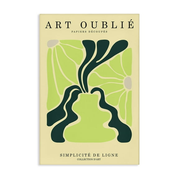 Stupell Industries French Floral Poster Typography Painting Gallery Wrapped Canvas Art Print Wall Art, 16 x 24