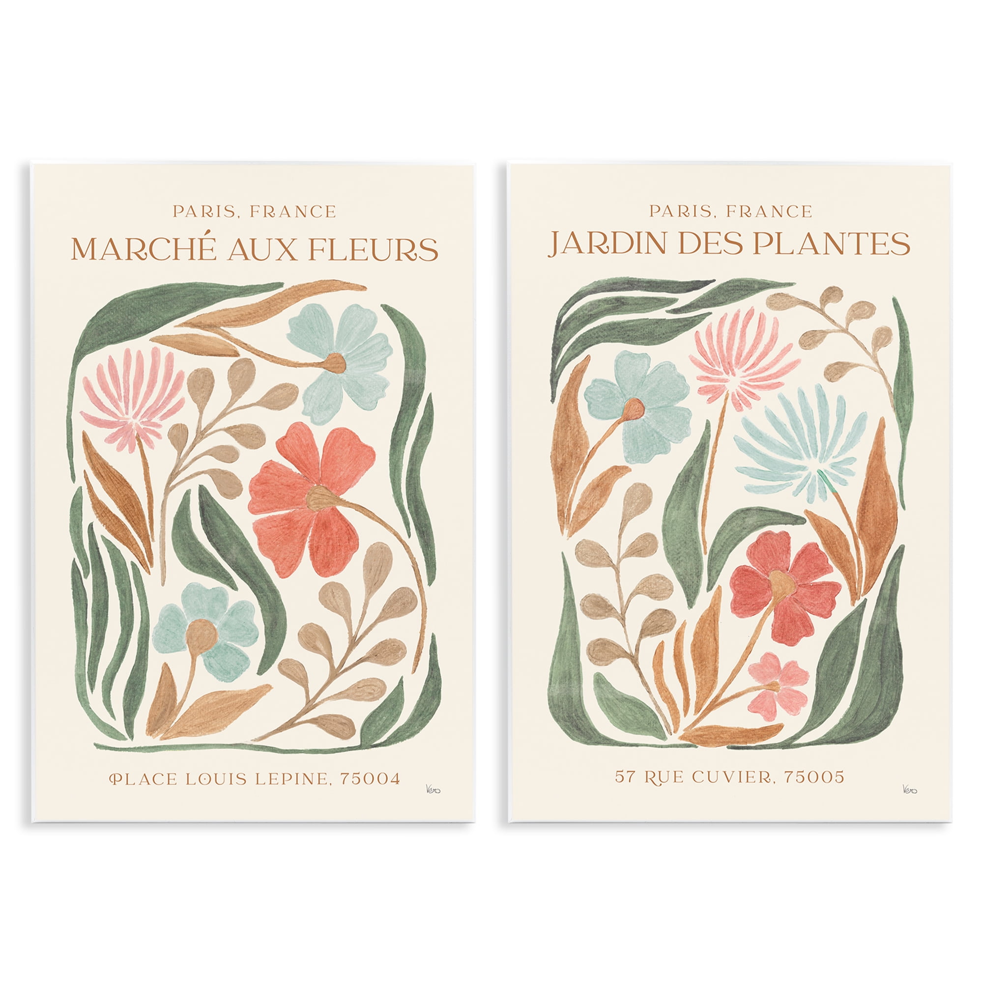 Stupell Industries French Flower Garden Market Plants & Flowers Painting Unframed Art Print Wall Art, 10 x 15, Set of 2