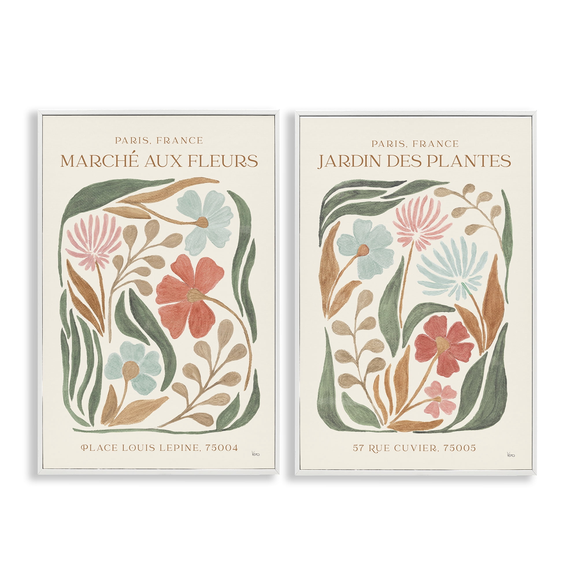 Stupell Industries French Flower Garden Market Plants & Flowers Painting White Framed Art Print Wall Art, 20 x 30, Set of 2