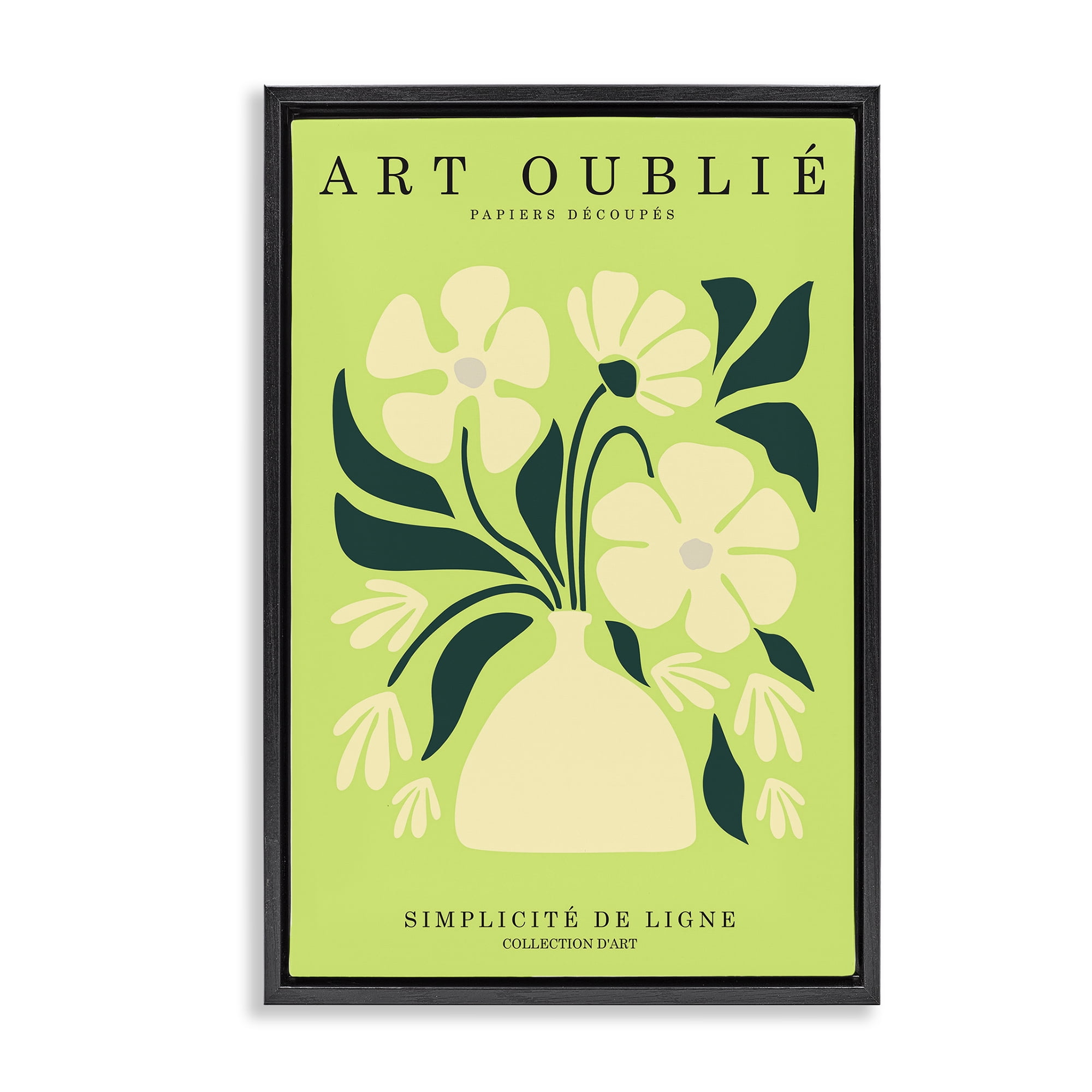 Stupell Industries French Gallery Bouquet Typography Painting Black Floater Framed Art Print Wall Art, 17 x 25