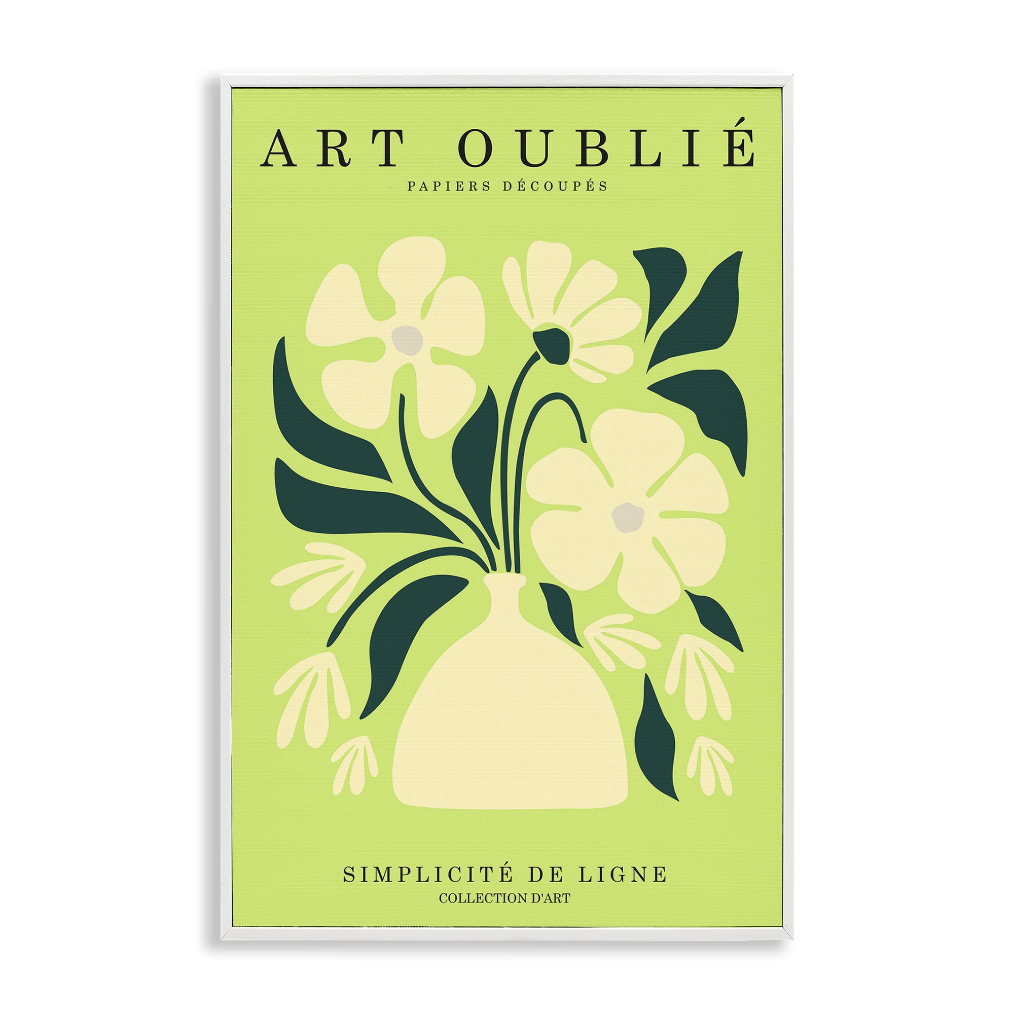 Stupell Industries French Gallery Bouquet Typography Painting White Framed Art Print Wall Art, 16 x 24