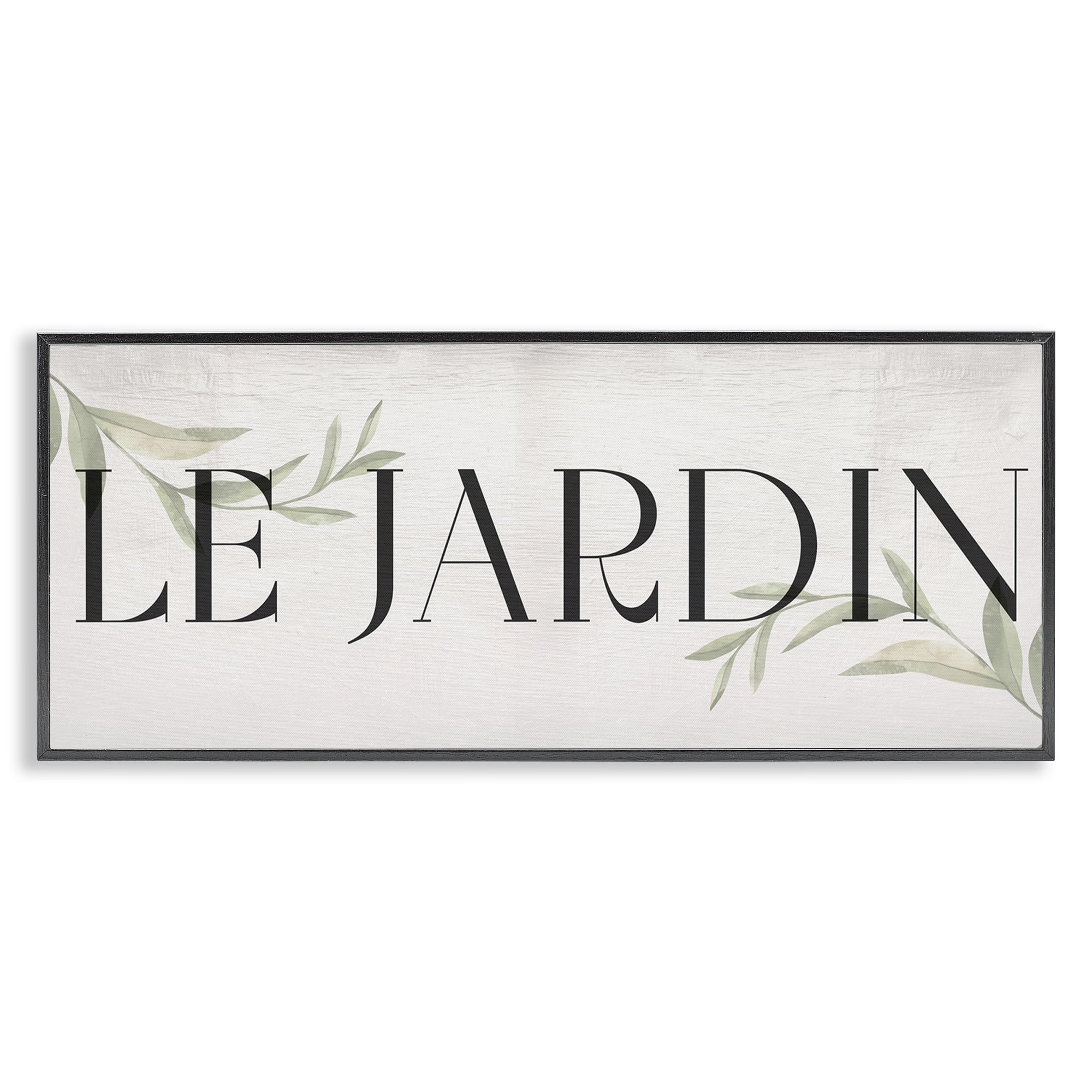 Stupell Industries French Garden Phrase Plants & Flowers Painting Black Framed Art Print Wall Art, 30 x 13