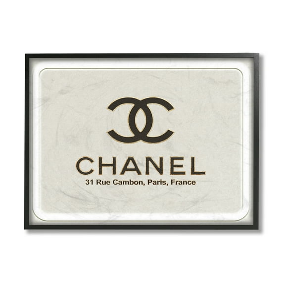 Stupell Industries French Glam Fashion Sign Designer Style Brand Black Framed by Ziwei Li