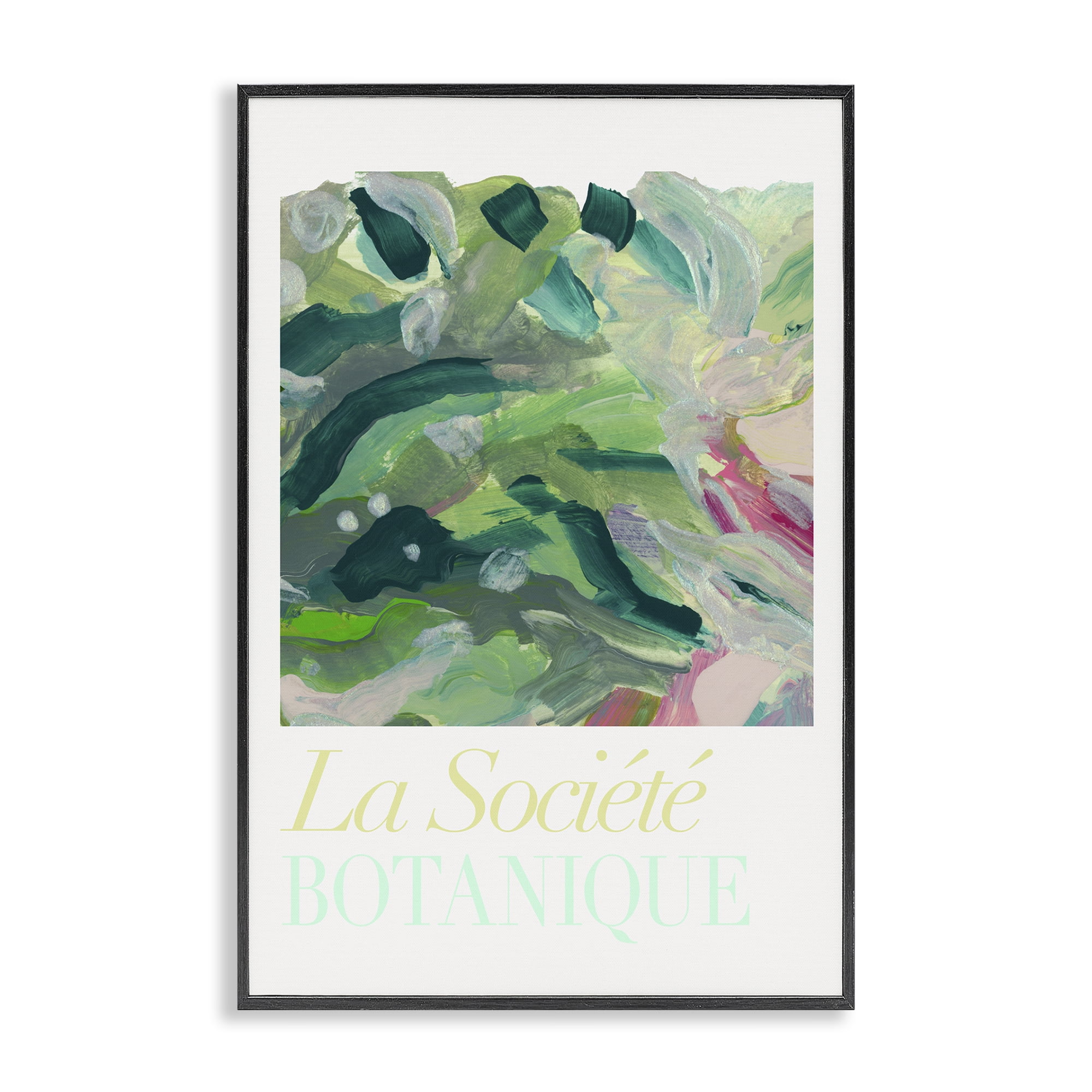 Stupell Industries French Leaves Abstraction Plants & Flowers Painting Black Framed Art Print Wall Art, 16 x 24