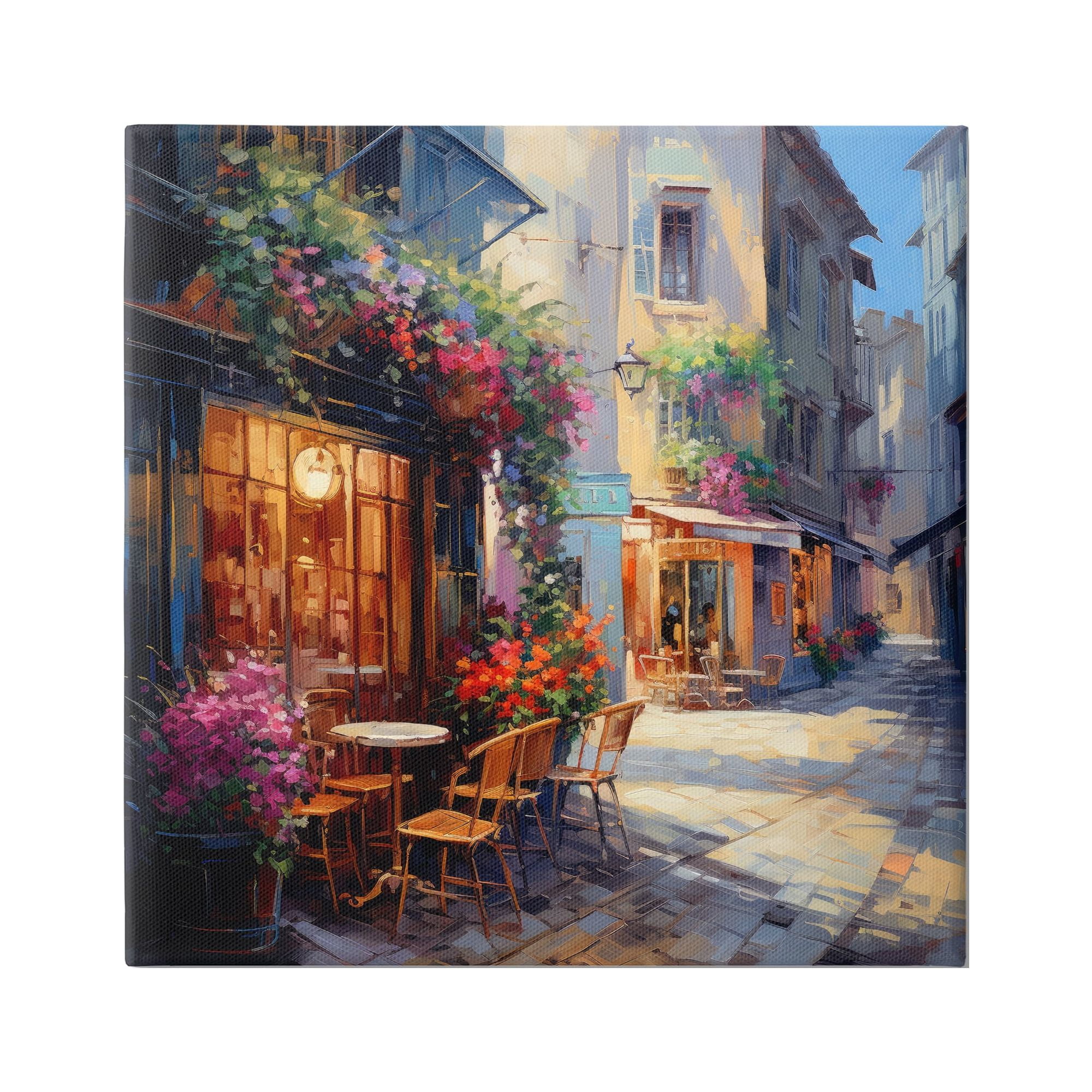 Stupell Industries French Neighborhood Cafe Travel & Places Painting Gallery Wrapped Canvas Art Print Wall Art, 30 x 30