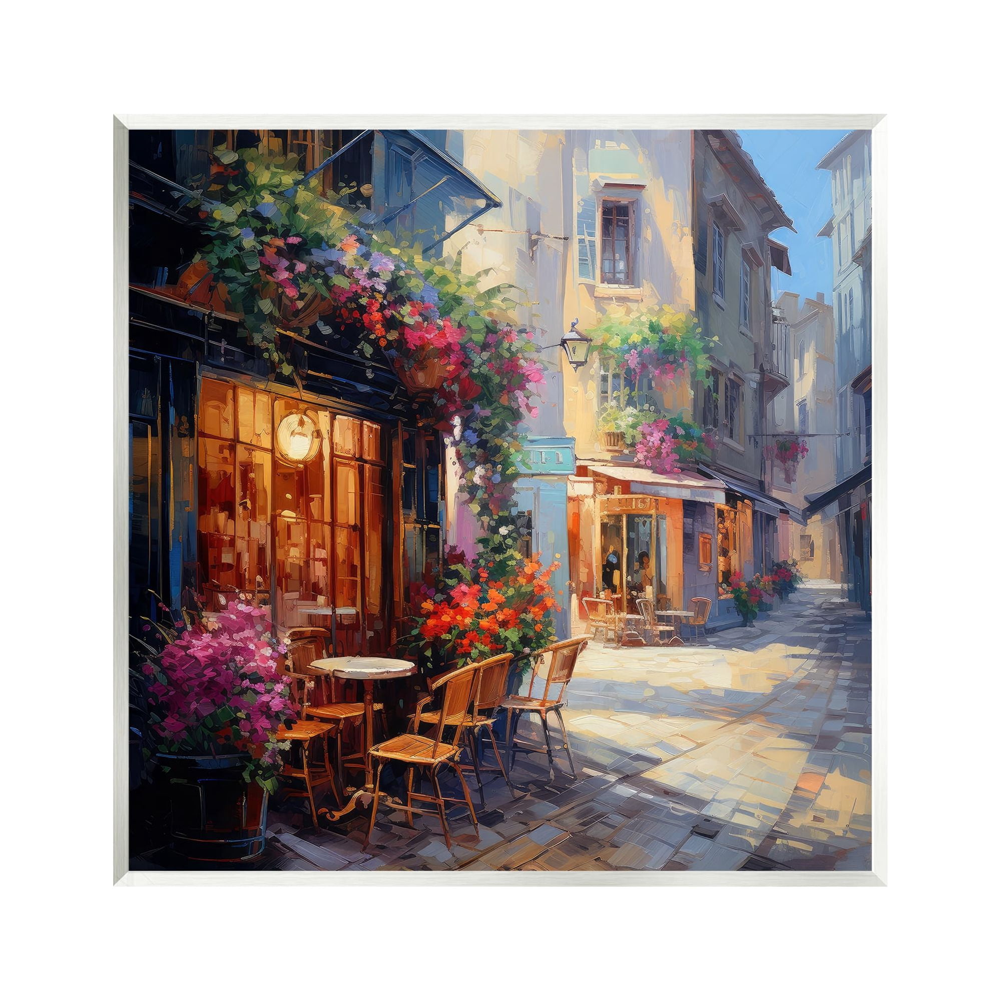 Stupell Industries French Neighborhood Cafe Travel & Places Painting Unframed Art Print Wall Art, 12 x 12