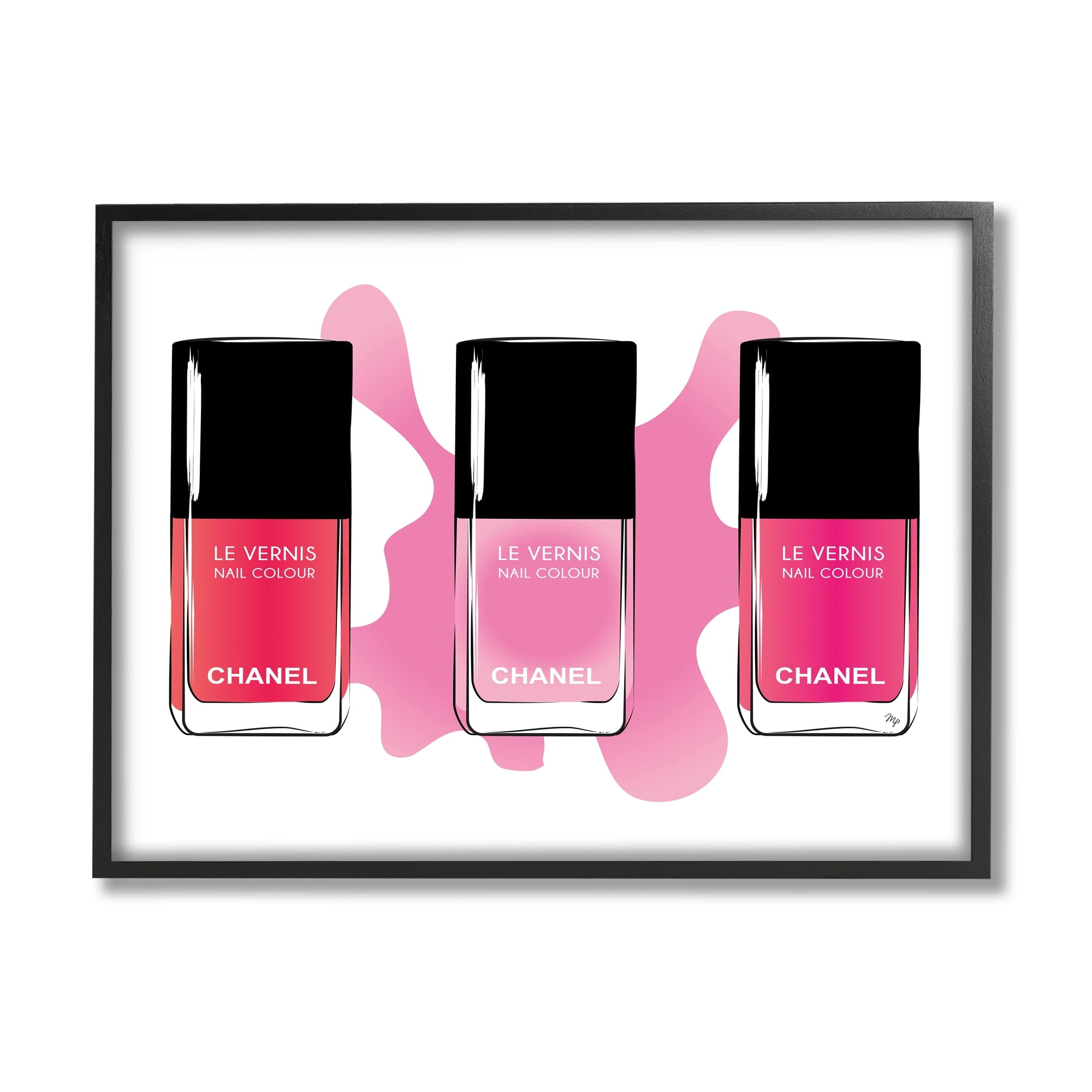 Stupell Industries French Pink Rose Shades Nail Polish Splash,20 x 16, Design by Martina Pavlova