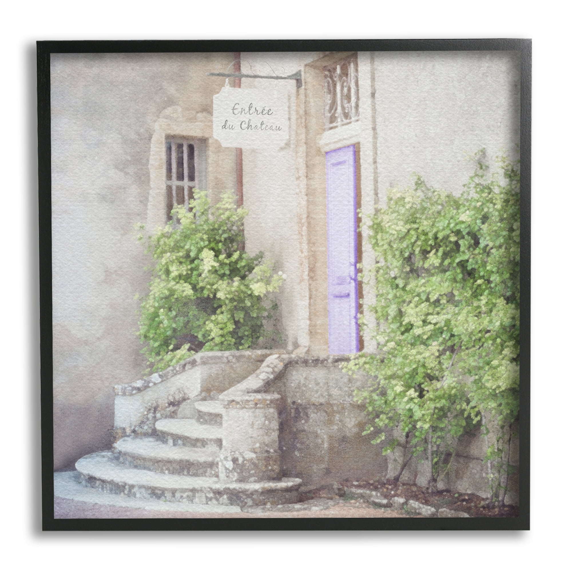 Stupell Industries French Shop View Travel & Places Painting Black Framed Art Print Wall Art, 24 x 24