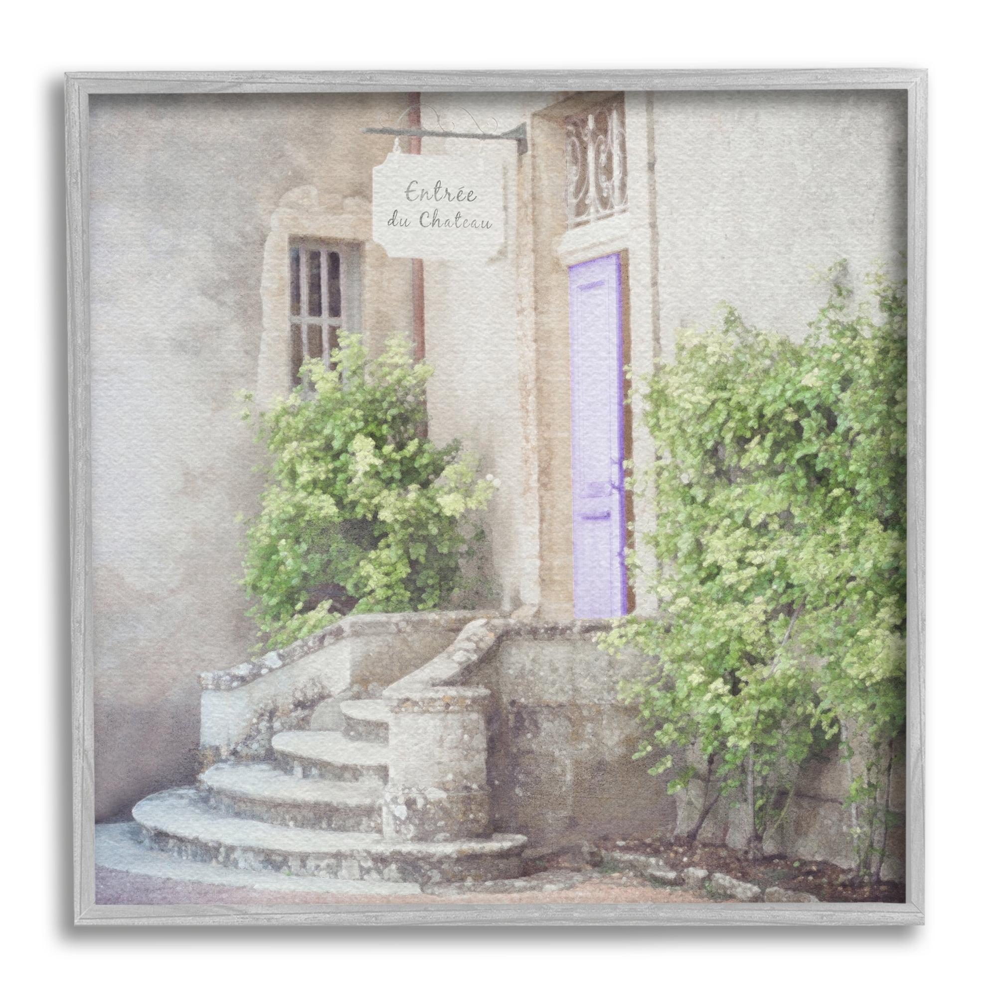 Stupell Industries French Shop View Travel & Places Painting Gray Framed Art Print Wall Art, 17 x 17