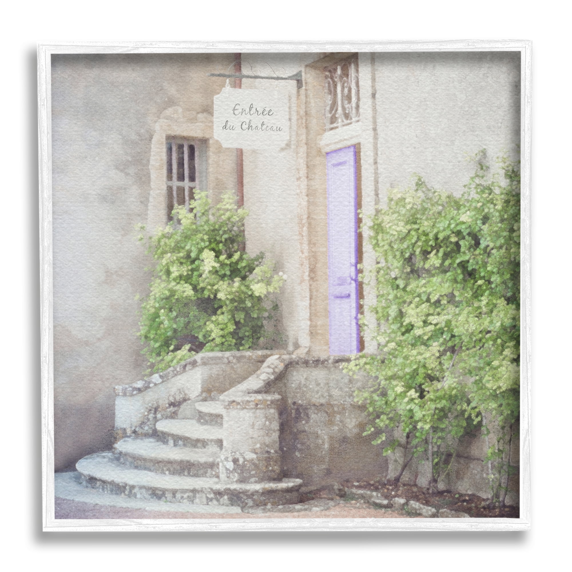 Stupell Industries French Shop View Travel & Places Painting White Framed Art Print Wall Art, 12 x 12