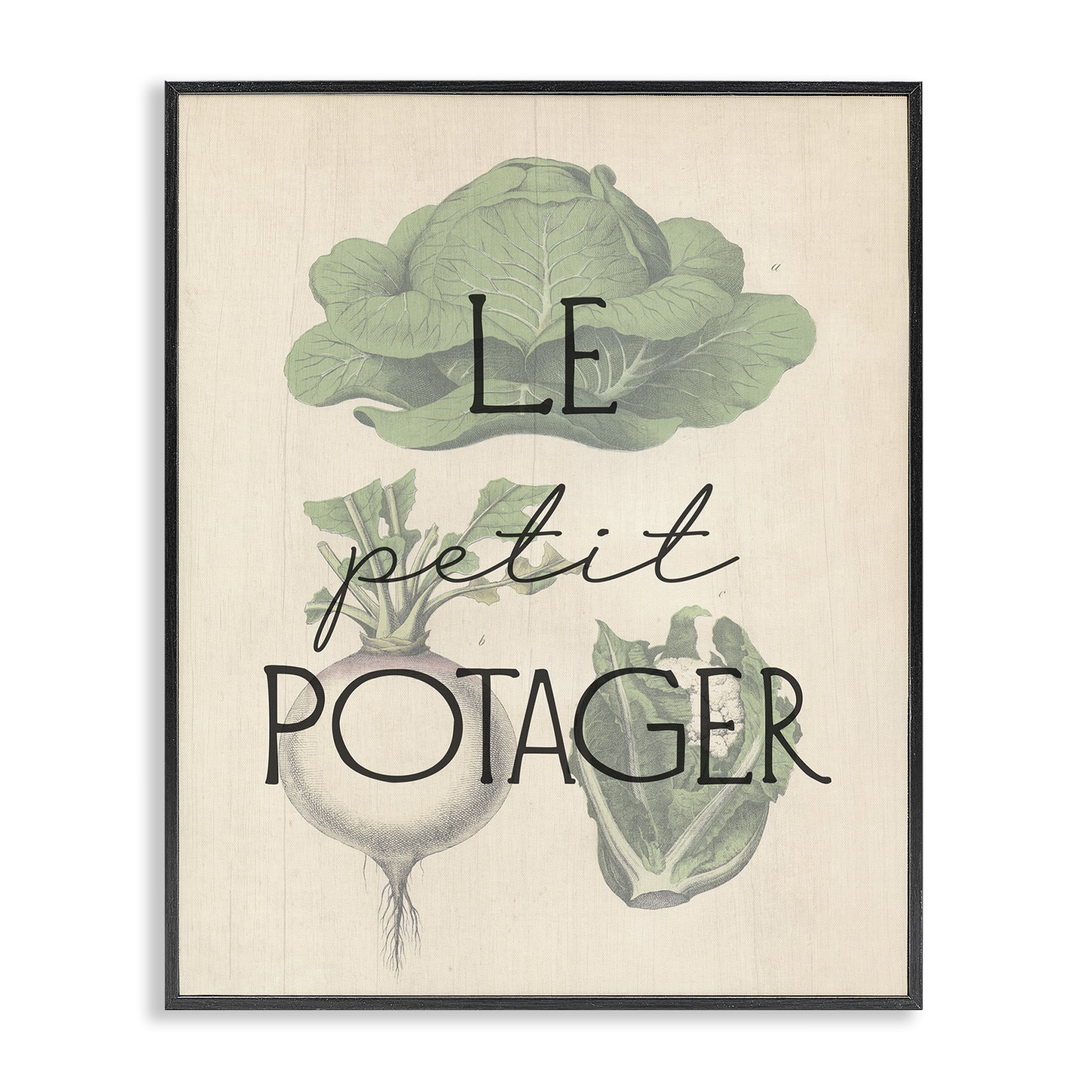 Stupell Industries French Vegetable Garden Food & Beverage Painting Black Framed Art Print Wall Art, 11 x 14