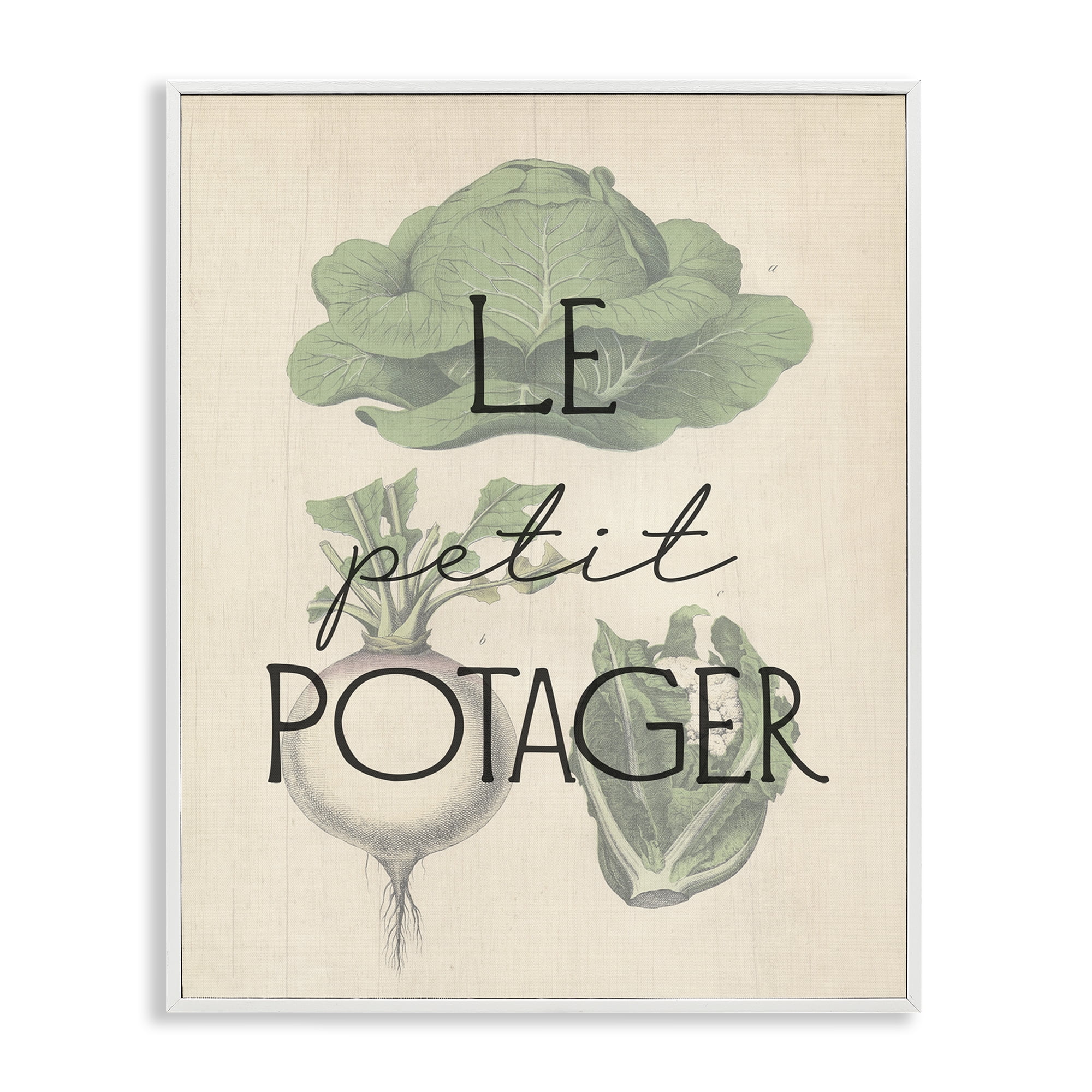 Stupell Industries French Vegetable Garden Food & Beverage Painting White Framed Art Print Wall Art, 16 x 20