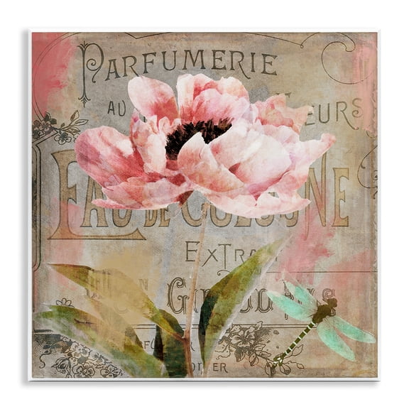 Stupell Industries French Vintage Blossom Floral Painting Unframed Art Print Wall Art, 12 x 12