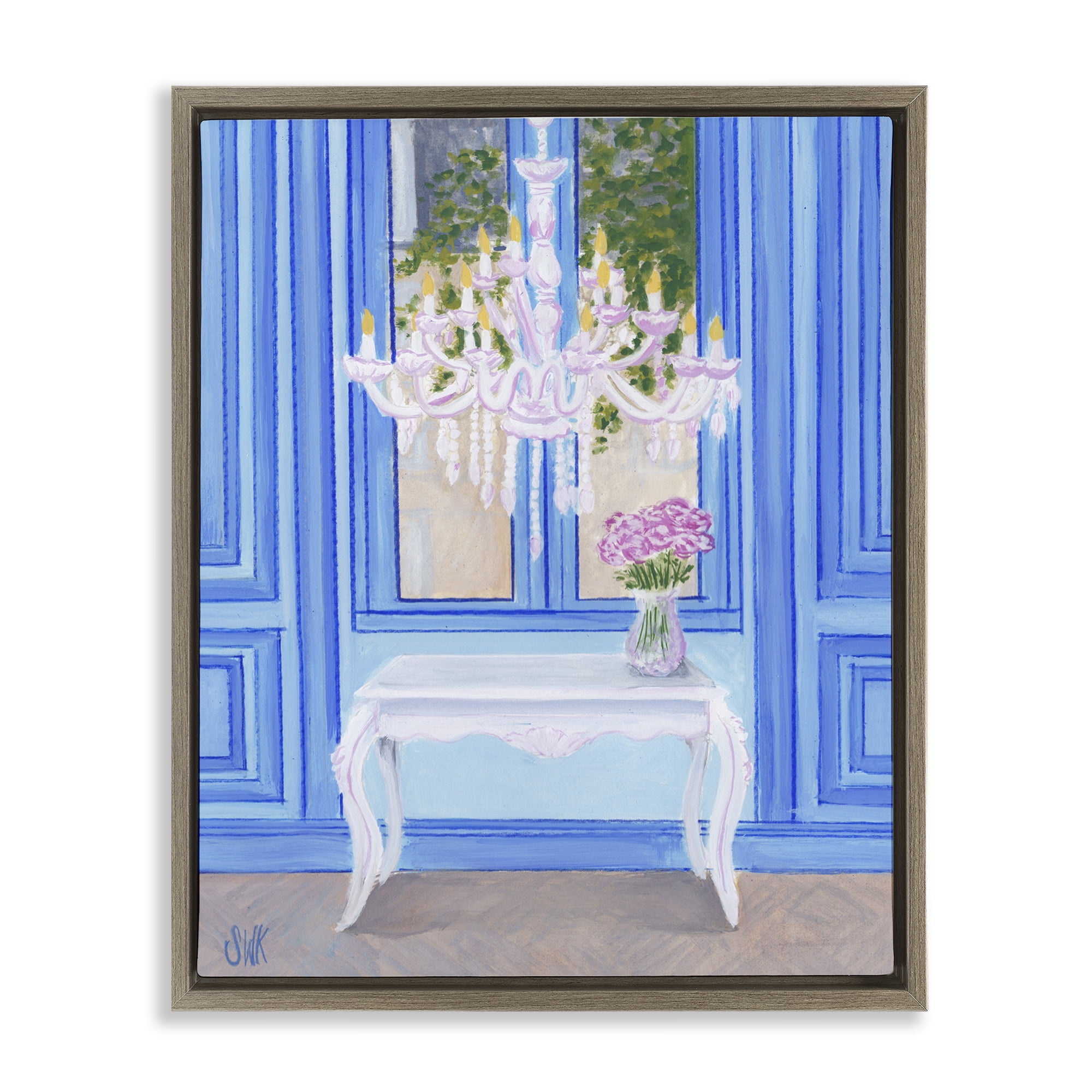 Stupell Industries French Window Architecture Brown Framed Floater Canvas Wall Art, design by Sarah Waldron Kimball