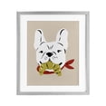 thumbnail image 1 of Stupell Industries Frenchie Dog with Croissant Gray Framed Print Under Glass design by Krissy Mast, 21 x 17, 1 of 10