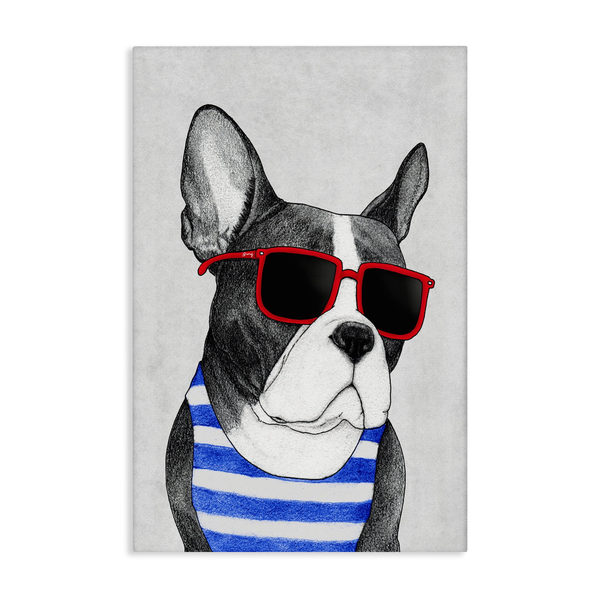 Stupell Industries Frenchie Summer Style Canvas Wall Art, design by Barruff