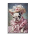 thumbnail image 1 of Stupell Industries Frenchie in Pink Dress Black Framed Giclee Art design by Wumples, 24 x 16, 1 of 8