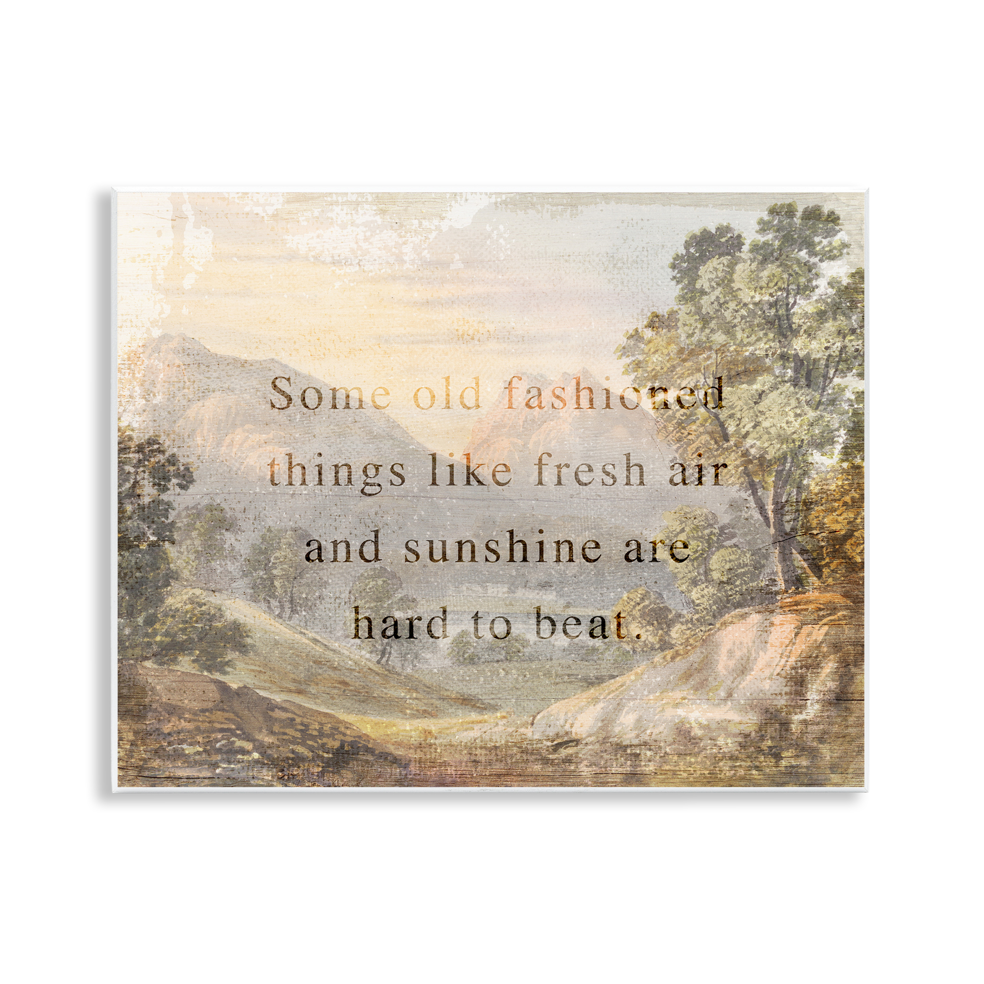 Stupell Industries Fresh Air Sentiment Landscape Landscape & Nature Painting Unframed Art Print Wall Art, 14 x 11