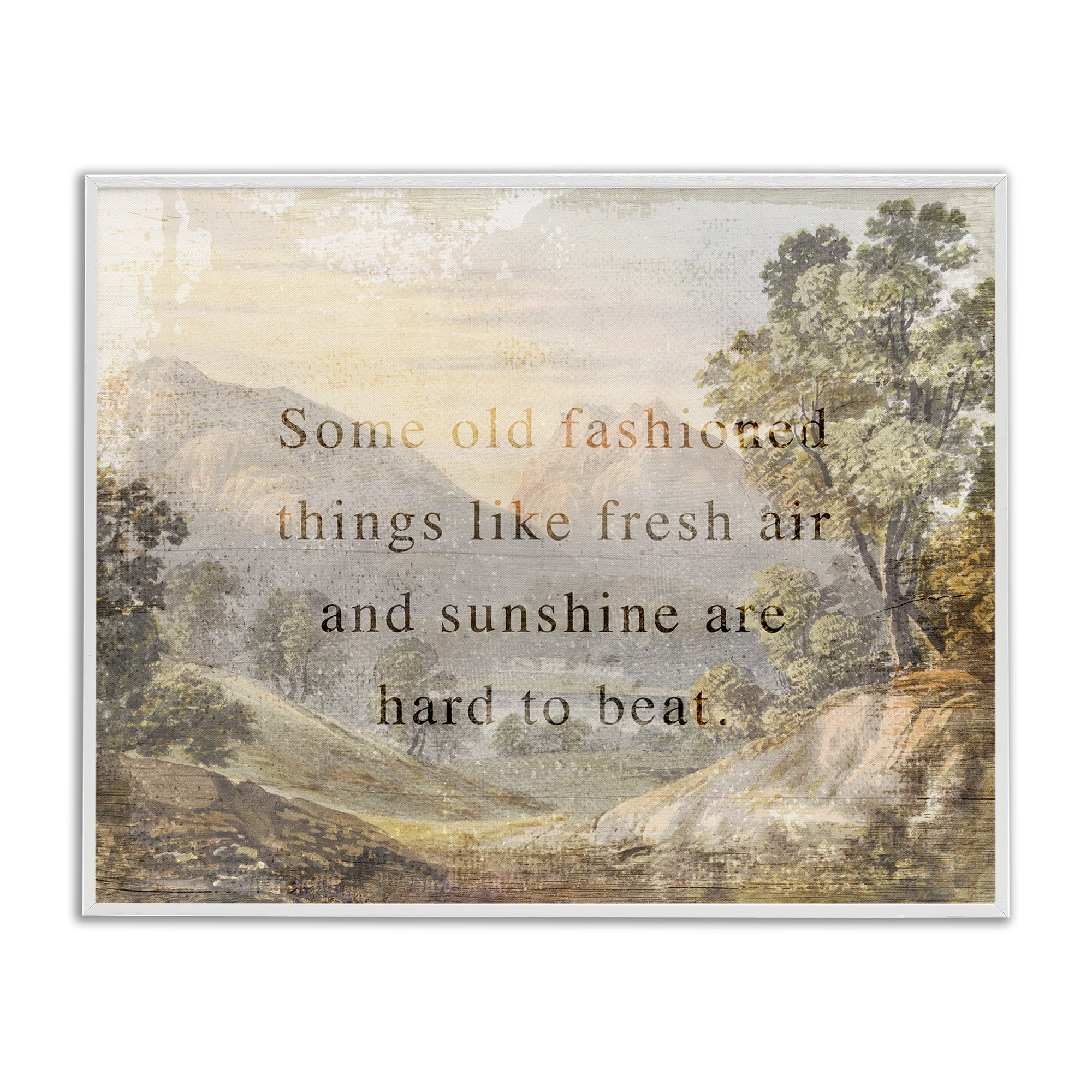 Stupell Industries Fresh Air Sentiment Landscape Landscape & Nature Painting White Framed Art Print Wall Art, 30 x 24