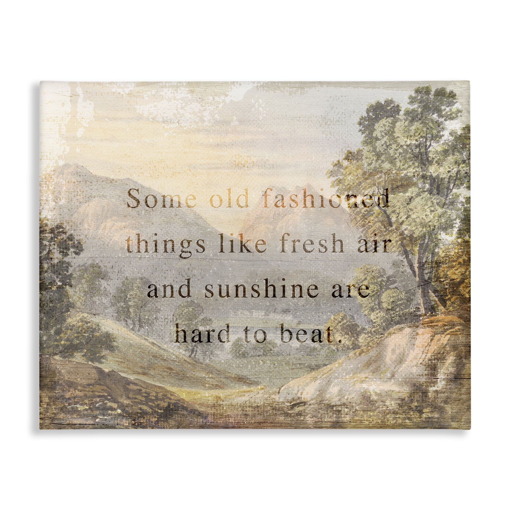 Stupell Industries Fresh Air Sentiment Landscape Landscape & Nature Painting Wrapped Canvas Art Print Wall Art, 20 x 16