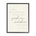 thumbnail image 1 of Stupell Industries Fresh Air & Sunshine Comforting Cursive Typography Graphic Art Black Framed Art Print Wall Art, Design by Daphne Polselli, 1 of 5