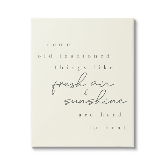 Stupell Industries Fresh Air & Sunshine Comforting Cursive Typography Graphic Art Gallery Wrapped Canvas Print Wall Art, Design by Daphne Polselli