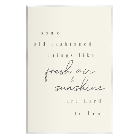 Stupell Industries Fresh Air & Sunshine Comforting Cursive Typography Graphic Art Unframed Art Print Wall Art, Design by Daphne Polselli