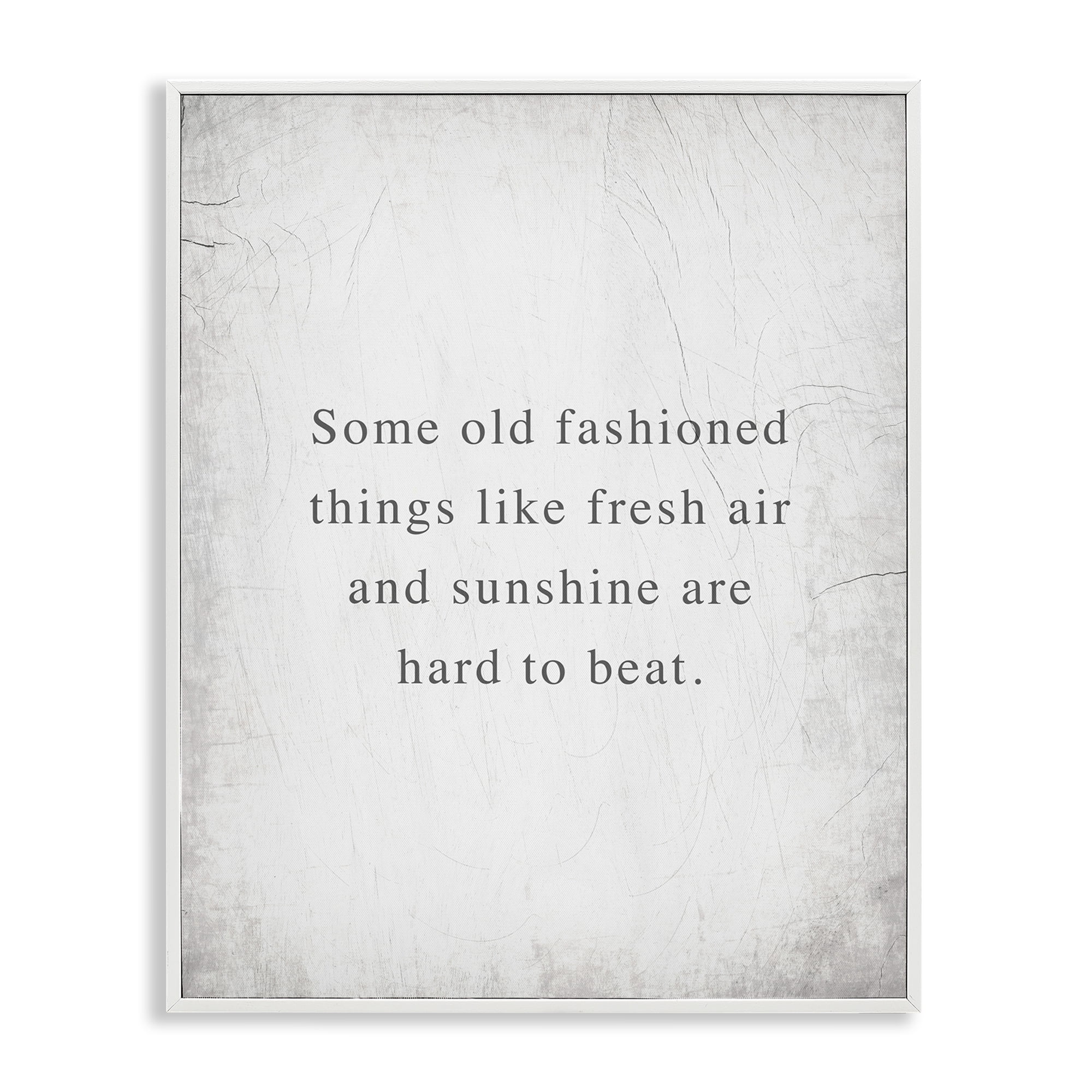 Stupell Industries Fresh Air & Sunshine Sentiment Text & Numbers Painting White Framed Art Print Wall Art, 16 x 20